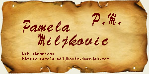 Pamela Miljković vizit kartica